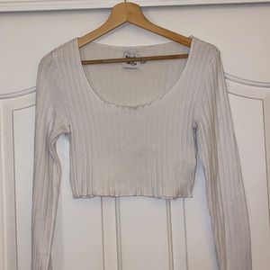 Princess Polly white cropped long sleeve